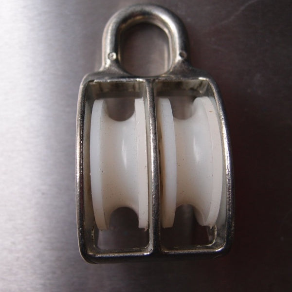 Awning Pulleys - Nylon Sheave with Fixed Elongated Eye: Double Sheave