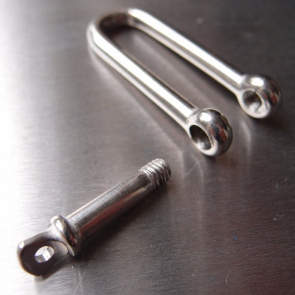 Stainless Steel Long Dee Shackle with Screwed Collar Pin - AISI 316