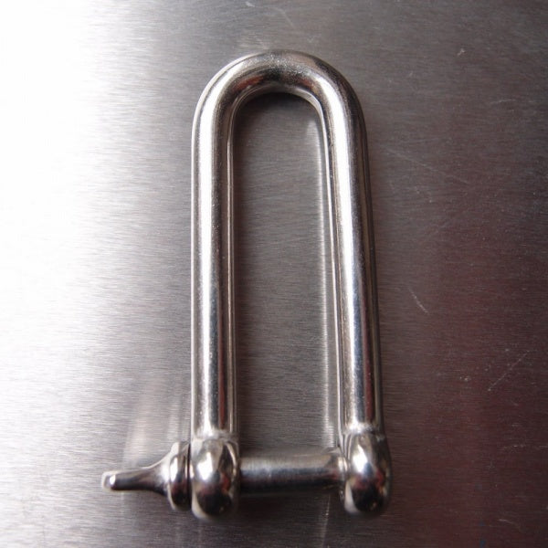 Stainless Steel Long Dee Shackle with Screwed Collar Pin - AISI 316