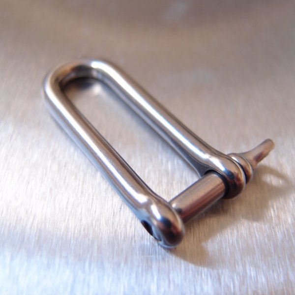 Stainless Steel Long Dee Shackle with Screwed Collar Pin - AISI 316