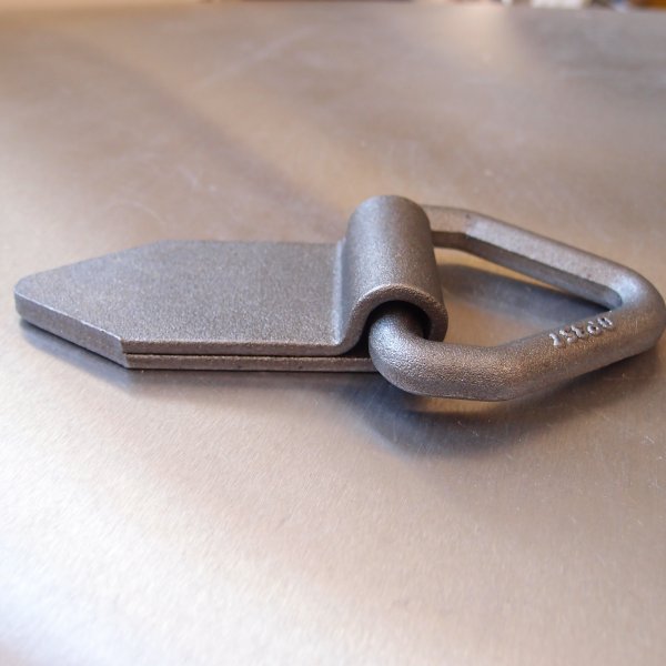 50mm 1 tonne Lashing Link Triangular Drop Forged with Fold Over Plate - Weld-on - Self Colour