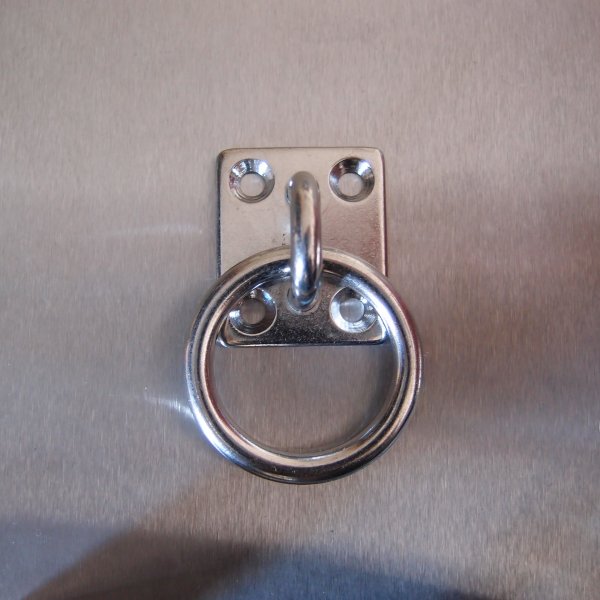 Stainless Steel Four Hole Eye Plates - Fitted with Ring AISI 304
