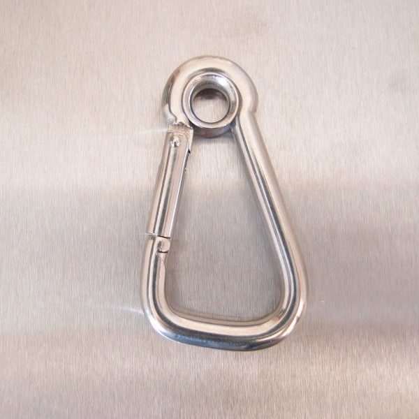Stainless Steel Asymmetric Carbine Hook with Eyelet - AISI 316