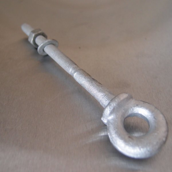 Long Shank Eyebolts with Nut and Washer - Galvanised