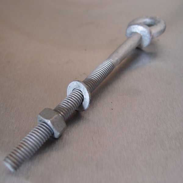 Long Shank Eyebolts with Nut and Washer - Galvanised