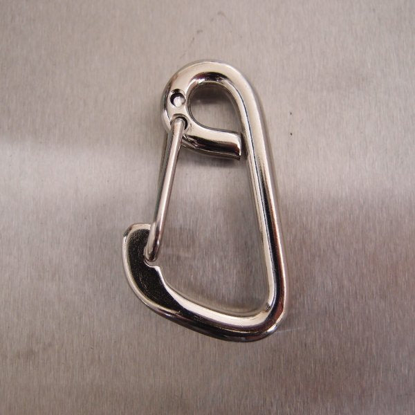 Stainless Steel Formed Eye Carbine Hooks with Spring Wire Safety Catch - AISI 316