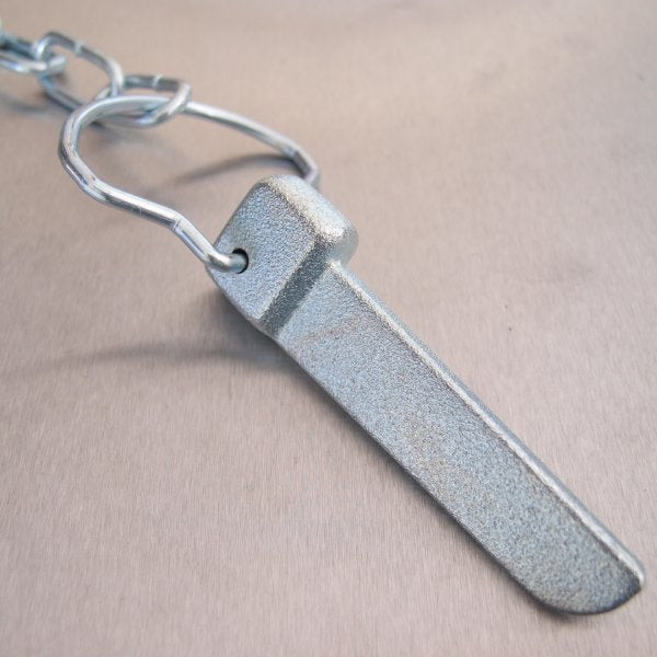 80mm Flat Cotter Pin and Chain - Spring Ring - Zinc Plated Steel