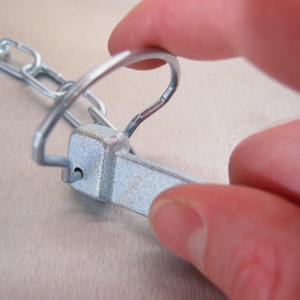 80mm Flat Cotter Pin and Chain - Spring Ring - Zinc Plated Steel