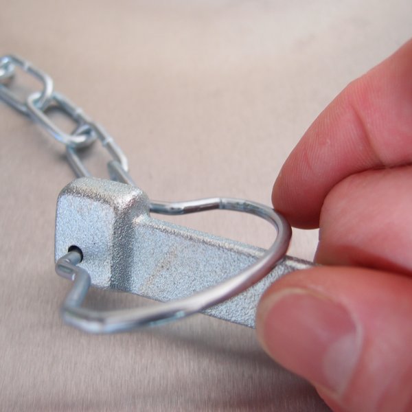 80mm Flat Cotter Pin and Chain - Spring Ring - Zinc Plated Steel
