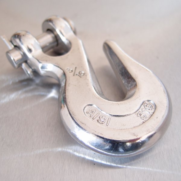 Stainless Steel Clevis Type Grab Hook - AISI 316