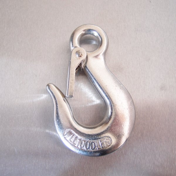 Stainless Steel Eye Type Sling Hook with Safety Catch - AISI 316