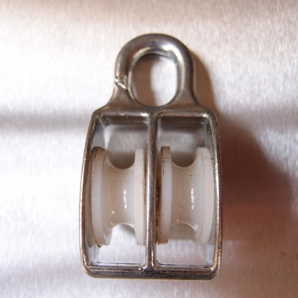 Awning Pulleys - Nylon Sheave with Fixed Elongated Eye: Double Sheave