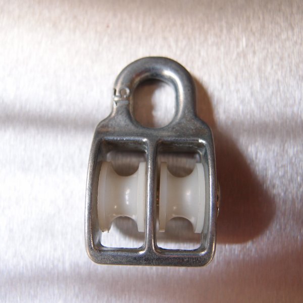 Awning Pulleys - Nylon Sheave with Fixed Elongated Eye: Double Sheave