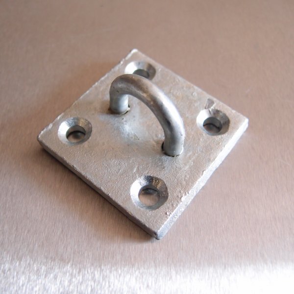 50mm x 50mm Galvanised Eye Plates - Staple-on-Plate