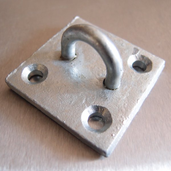 50mm x 50mm Galvanised Eye Plates - Staple-on-Plate