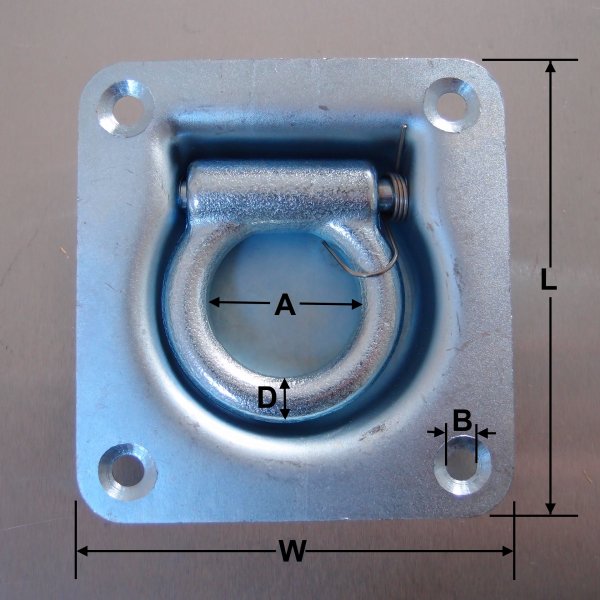 102mm x 96mm Recessed Lashing Link - Zinc Plated