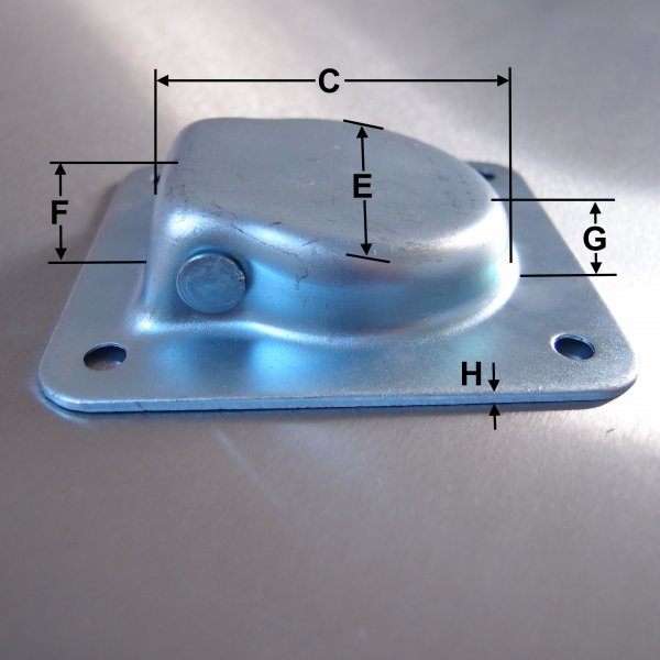 102mm x 96mm Recessed Lashing Link - Zinc Plated
