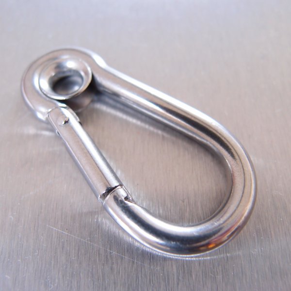 Stainless Steel Carbine Hooks - with Eyelet - AISI 316