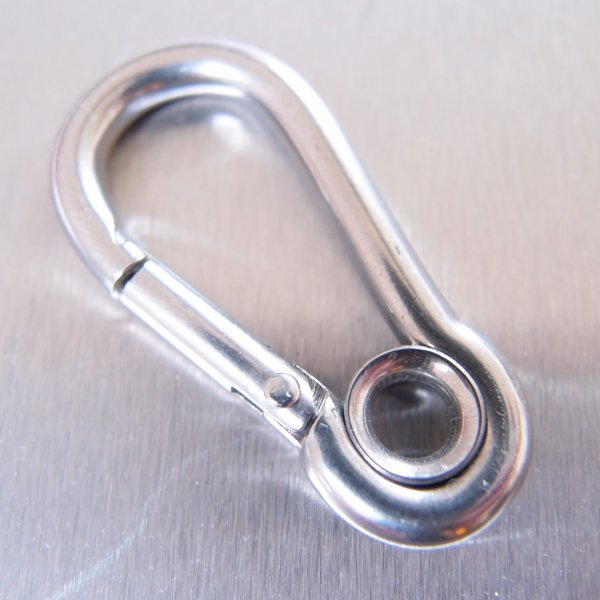 Stainless Steel Carbine Hooks - with Eyelet - AISI 316