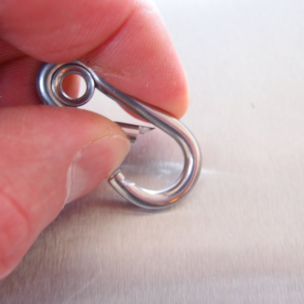Stainless Steel Carbine Hooks - with Eyelet - AISI 316