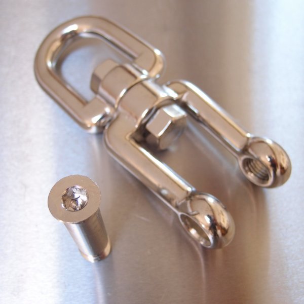 Stainless Steel Swivel Eye & Jaw With Allen Key Flush Pin - AISI 316