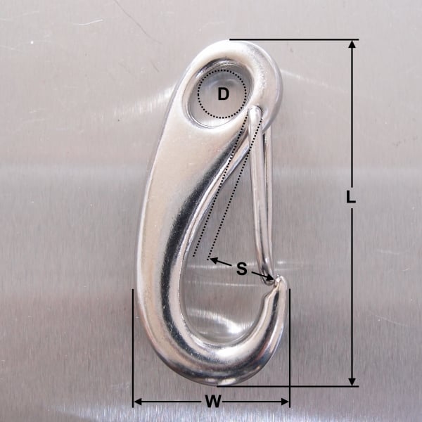 Stainless Steel Spring Snap Tack Hook - AISI 316
