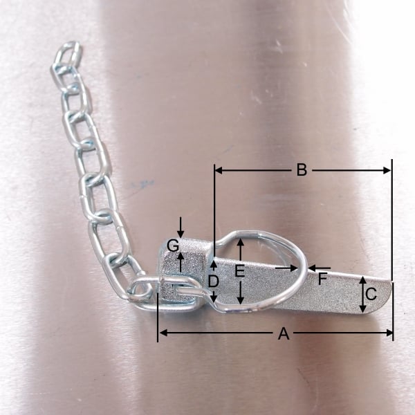 80mm Flat Cotter Pin and Chain - Spring Ring - Zinc Plated Steel