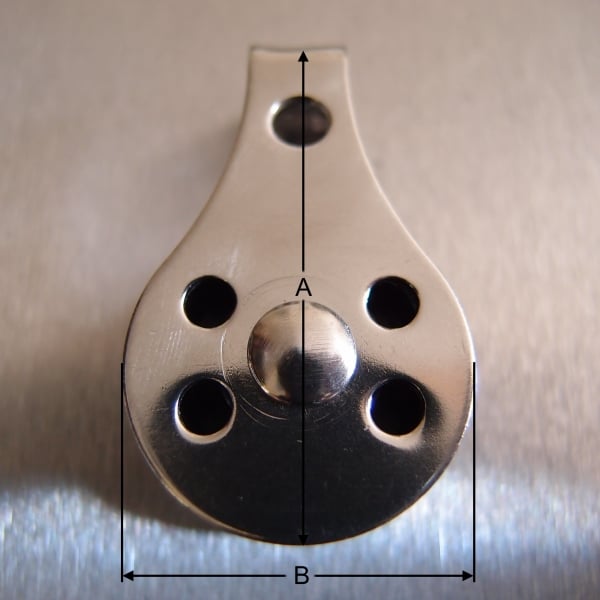 Stainless Steel 25mm Pulley Block with Nylon Sheave - Type 2 - AISI 316