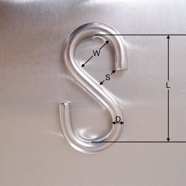 Stainless Steel S Hooks - AISI 316