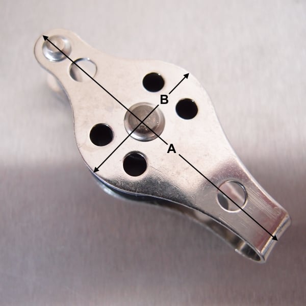 Stainless Steel 25mm Pulley Block with Nylon Sheave - Type 1 - AISI 316