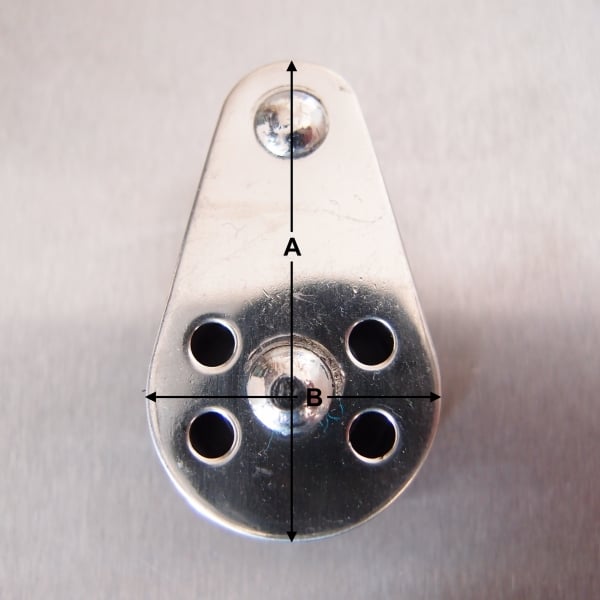 Stainless Steel 25mm Pulley Block with Nylon Sheave - Fixed Pin - AISI 316