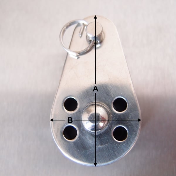 Stainless Steel 25mm Pulley Block with Nylon Sheave - Removable Pin - AISI 316