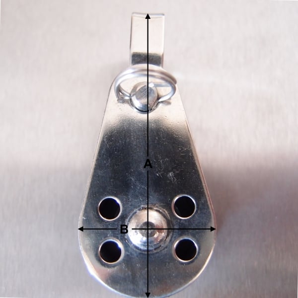 Stainless Steel 25mm Pulley Block with Nylon Sheave - Removable Pin & Bracket - AISI 316