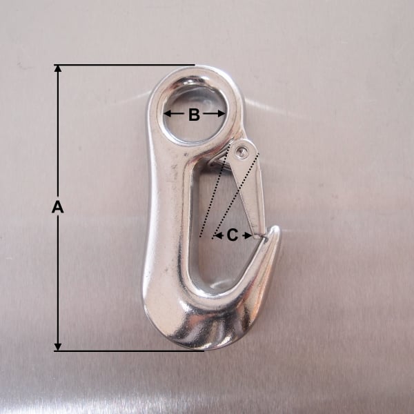 92mm Stainless Steel Winch Hooks - AISI 316