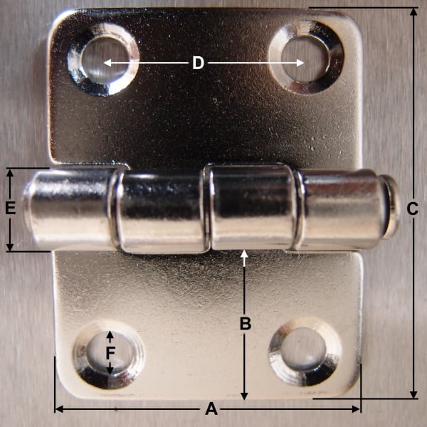 37mm Stainless Steel Square Hinges - 304 grade