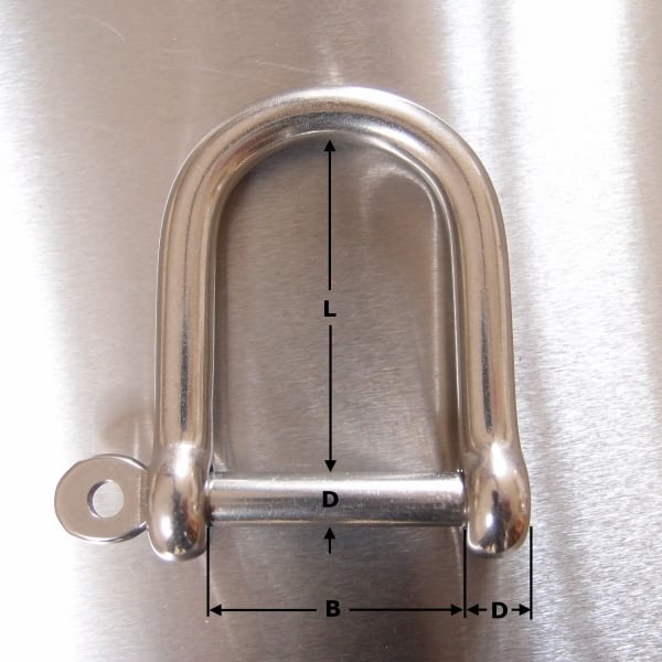 Stainless Steel Wide Jaw Dee Shackle - AISI 316