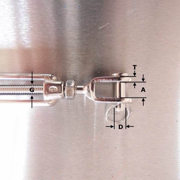Stainless Steel Open Body Turnbuckles - Straining Screw - Jaw and Jaw - AISI 316