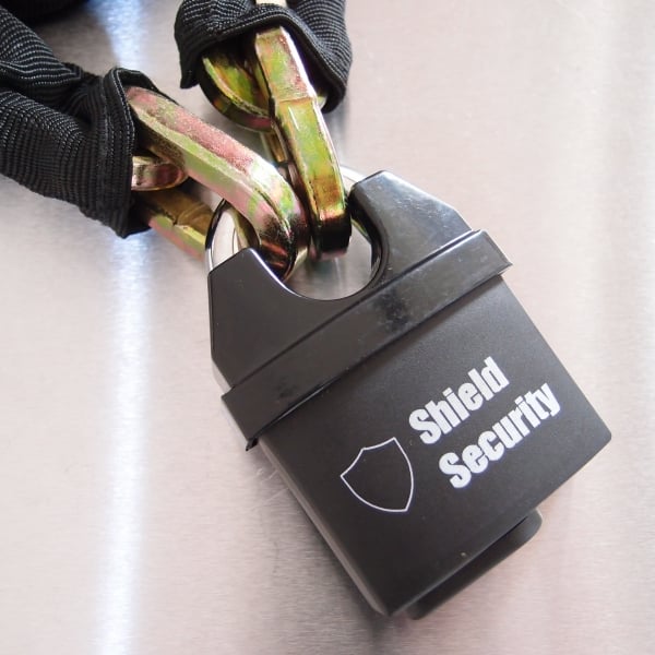 10.5mm Padlock Black Coated with Hardened Shackle - 4 Keys