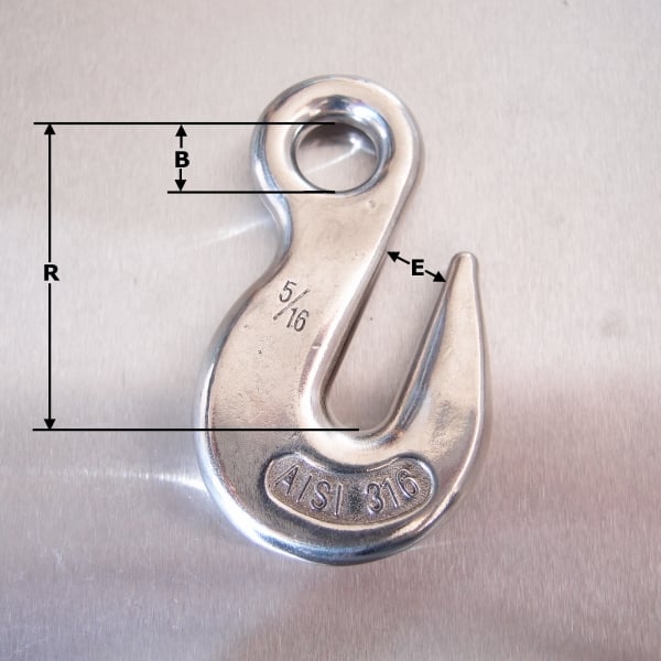 Stainless Steel Eye Type Grab Hook - AISI 316