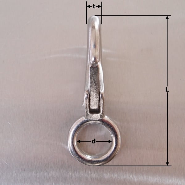 Stainless Steel Fixed Eye Boat Snap Hook AISI 316