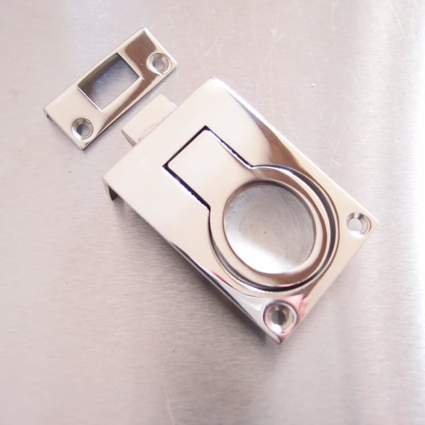 Flush Lifting Pull with Catch and Strike Plate Stainless Steel - AISI316