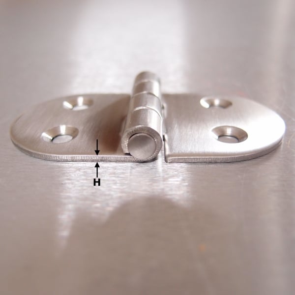 75mm x 40mm Oval Hinge - Stainless steel AISI316 - Satin Finish