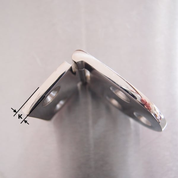 76mm x 40mm Half Oval Hinge Stainless steel AISI 316