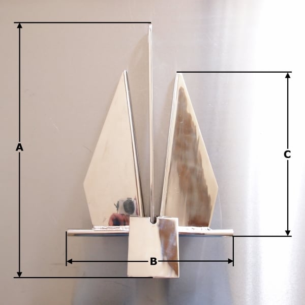 Stainless Steel Cruising / Crown Stock Boat Anchor - AISI 316