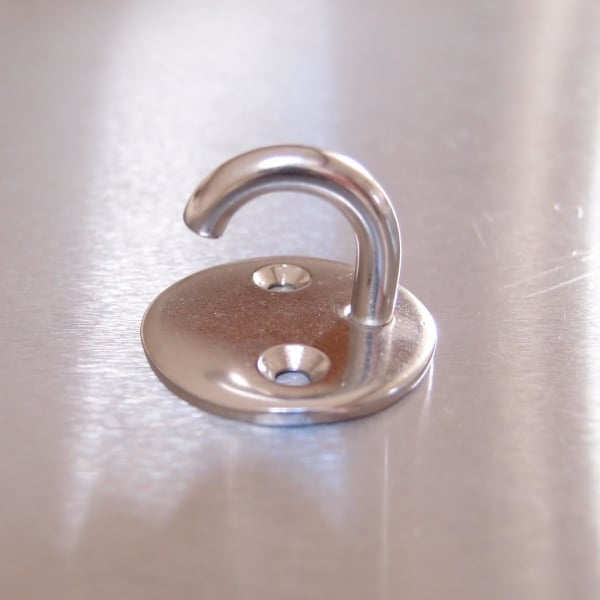 Stainless Steel Two Hole Round Hook On Plate 304 AISI