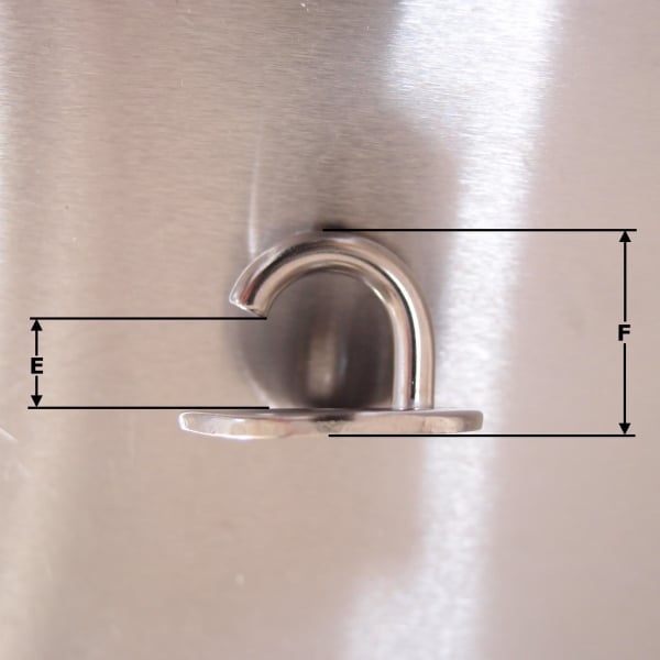 Stainless Steel Two Hole Round Hook On Plate 304 AISI