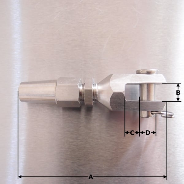 Stainless Steel Swageless Fork - Jaw - Terminals - AISI 316