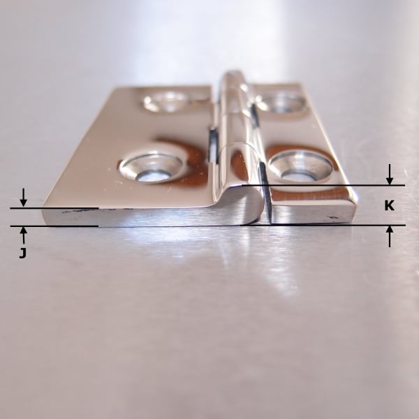 52mm x 61mm Stainless Steel Small Square Offset Hinges - 316 grade