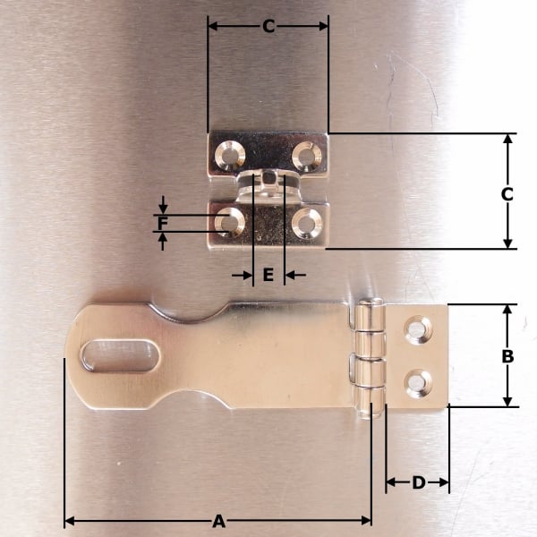 Stainless Steel Lightweight Hasp & Staple AISI 316