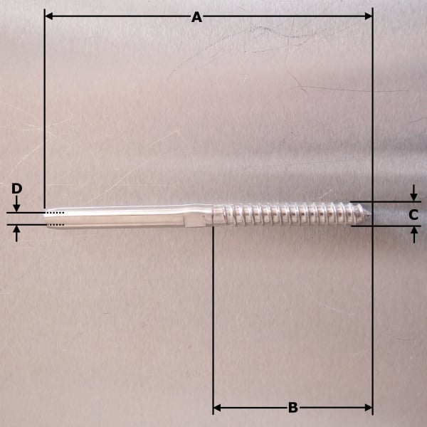 Swage Stud Terminal with Wood Screw Thread - Stainless Steel AISI 316
